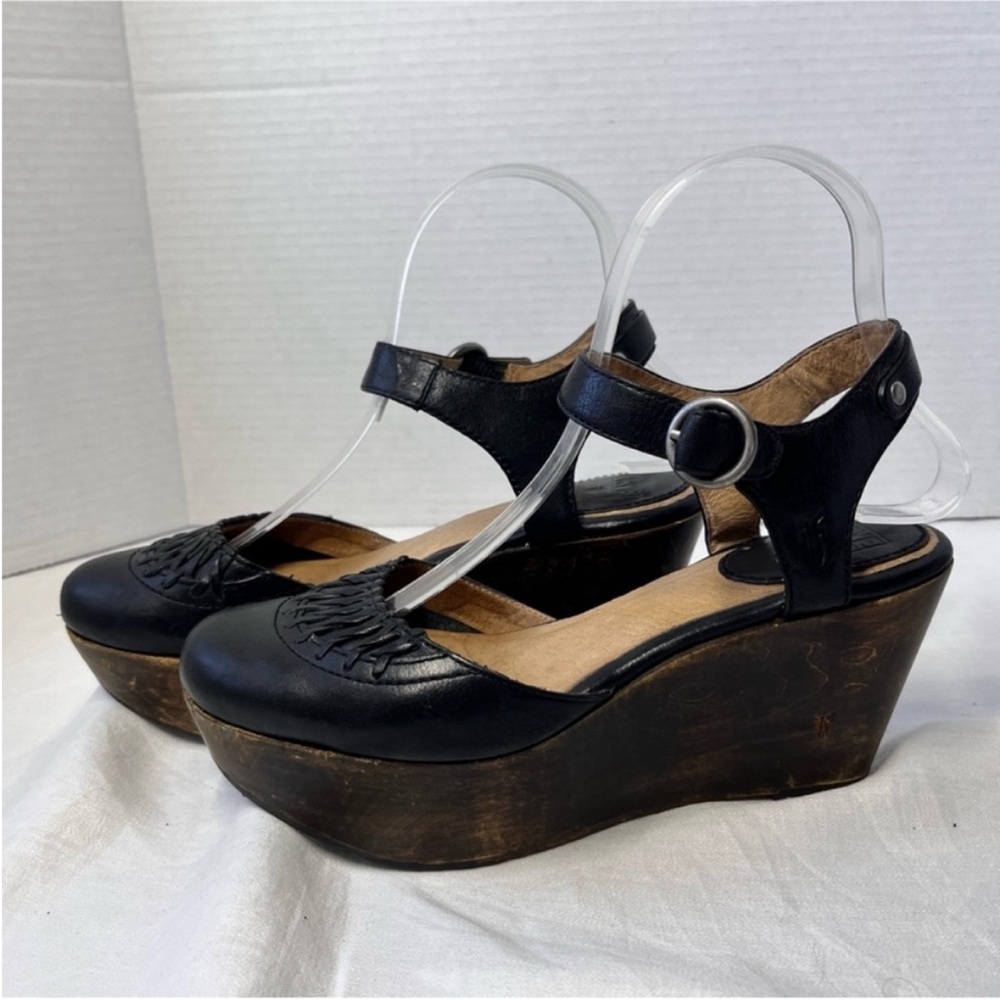 Black Platform Wedge Sandals